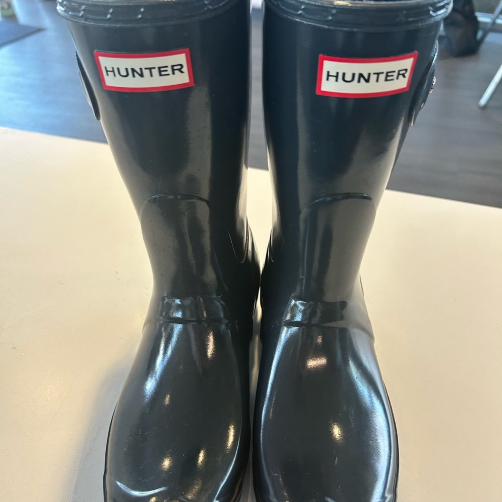 Hunter Glossy Black Waterproof Boots